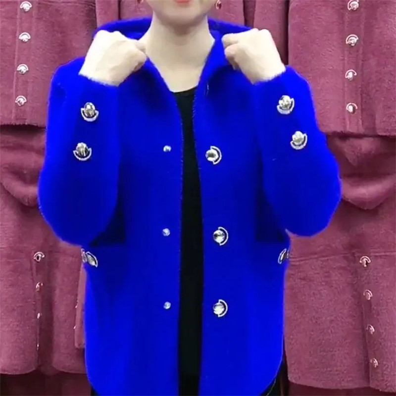 Wool Coat Peacoat - NEW Middle Aged Elderly Mother Imitation