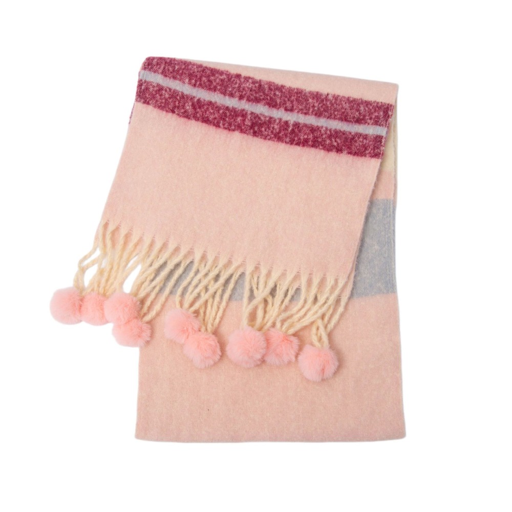 Wool Scarf Men - Simple Mohair Plaid Wool Scarf Loop