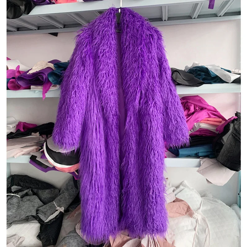 Women Imitation Sheep Faux Fur - Wool Coat Peacoat ulasan dan harga
