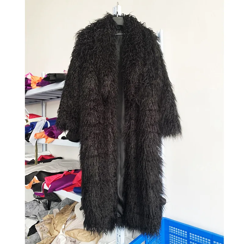 Women Imitation Sheep Faux Fur - Wool Coat Peacoat ulasan dan harga