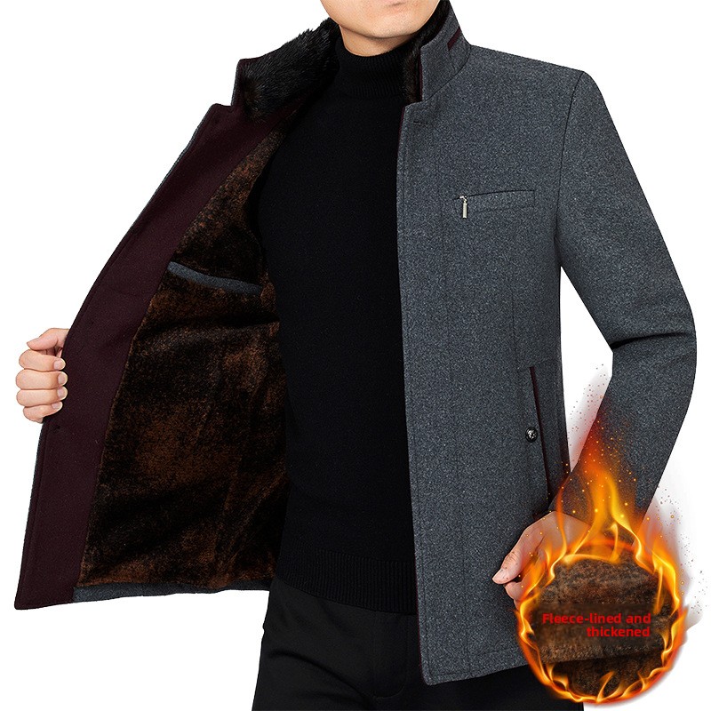 2025 Men Woollen Blazers Jacke - Wool Coat Peacoat ulasan dan harga