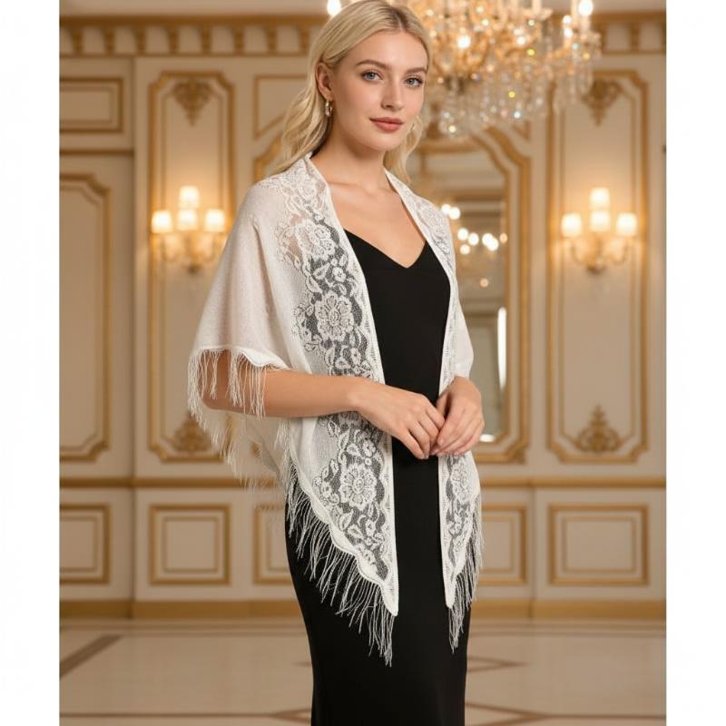 Tassel Fringe Bridal Wrap Tria - Shawl Wrap Winter ulasan dan harga
