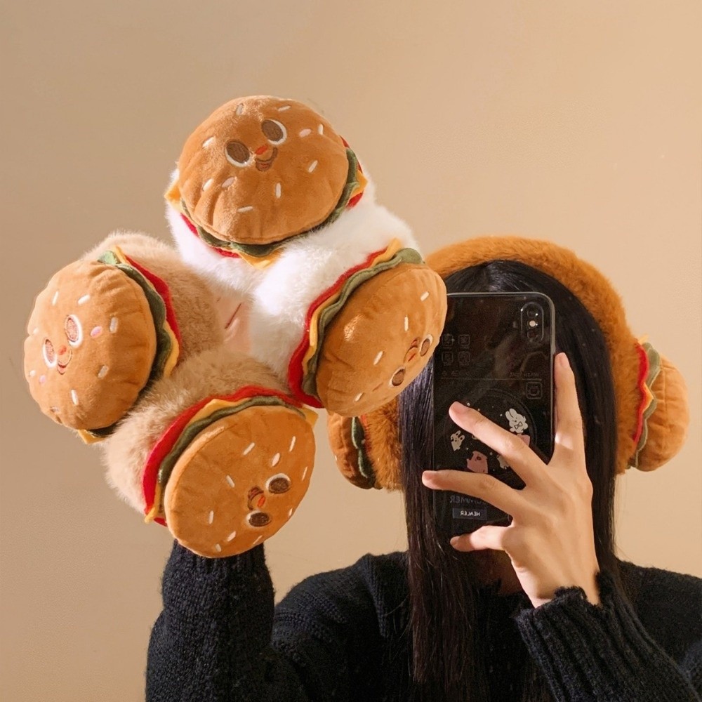Cute Soft Hamburger Ear Warmer - Earmuffs Foldable ulasan dan harga