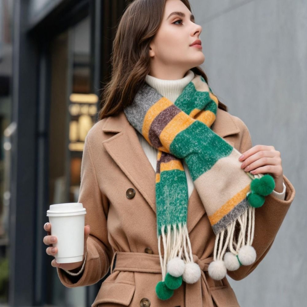 Simple Mohair Plaid Wool Scarf - Wool Scarf Men ulasan dan harga