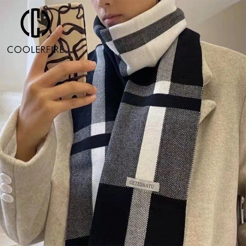 New Winter Men Scarf Keep Warm - Wool Scarf Men ulasan dan harga