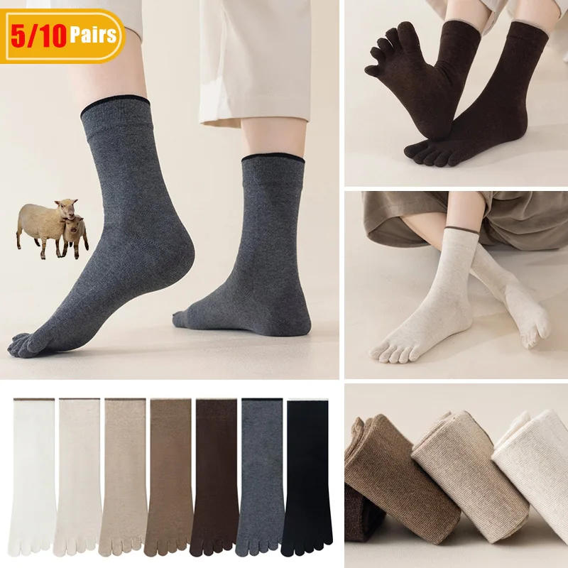 5/10 Pairs Men's Wool Toe Sock - Thermal Sock Wool ulasan dan harga
